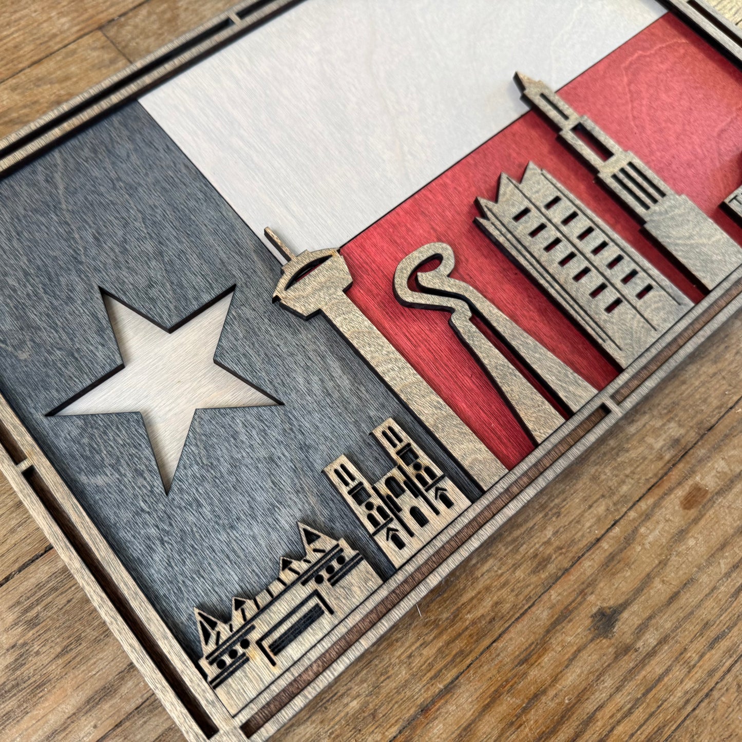 San Antonio Skyline - Texas Flag