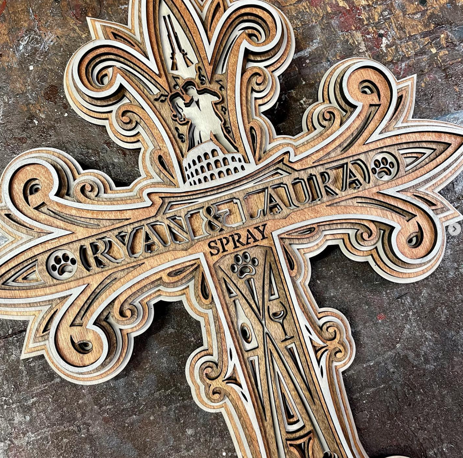 To order our custom cross please click on the contact us tab or email us at handmade@dustysawdeisgns.com. Give us some details and we will set a time to call you to get all the detail for your project. 