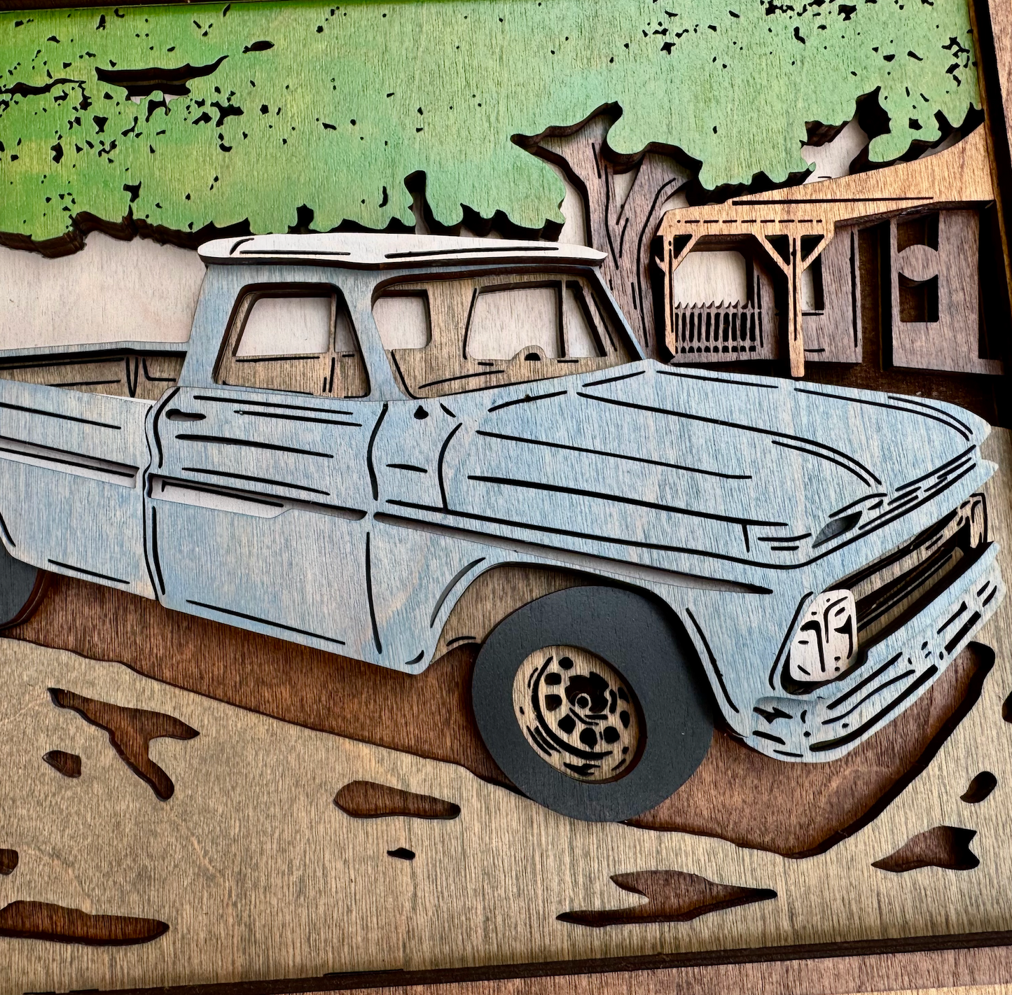Old School Truck Wood Wall Art