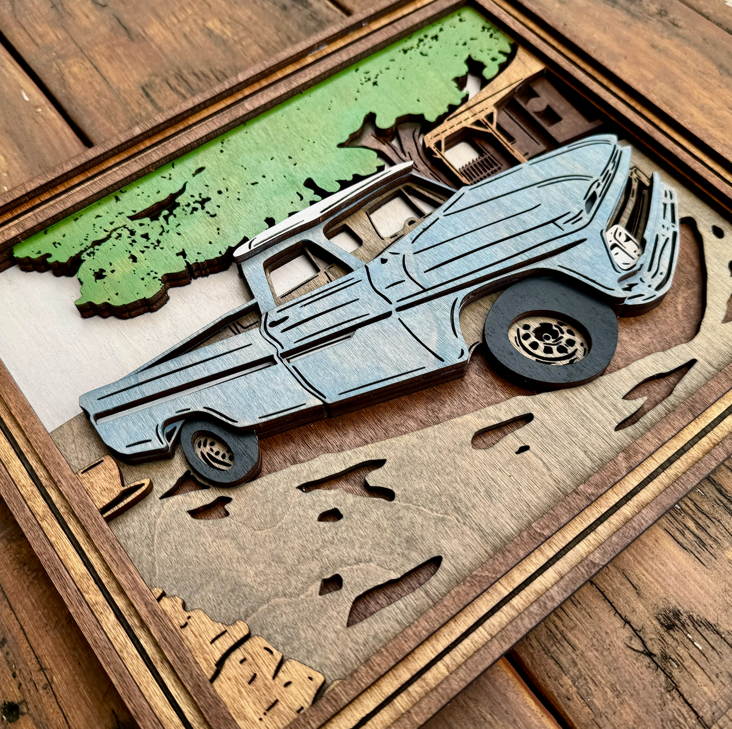 Old School Truck Wood Wall Art