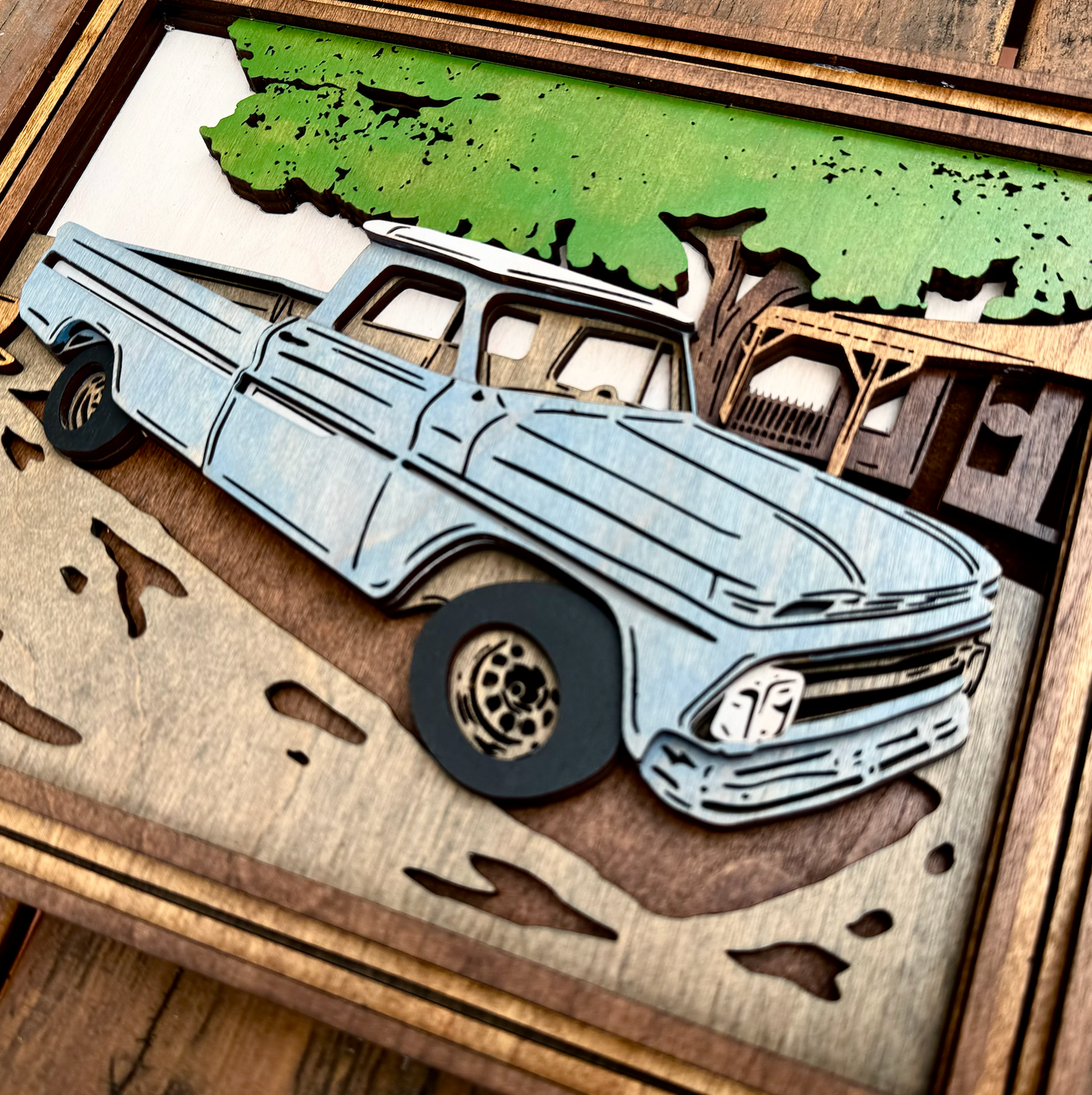 Old School Truck Wood Wall Art