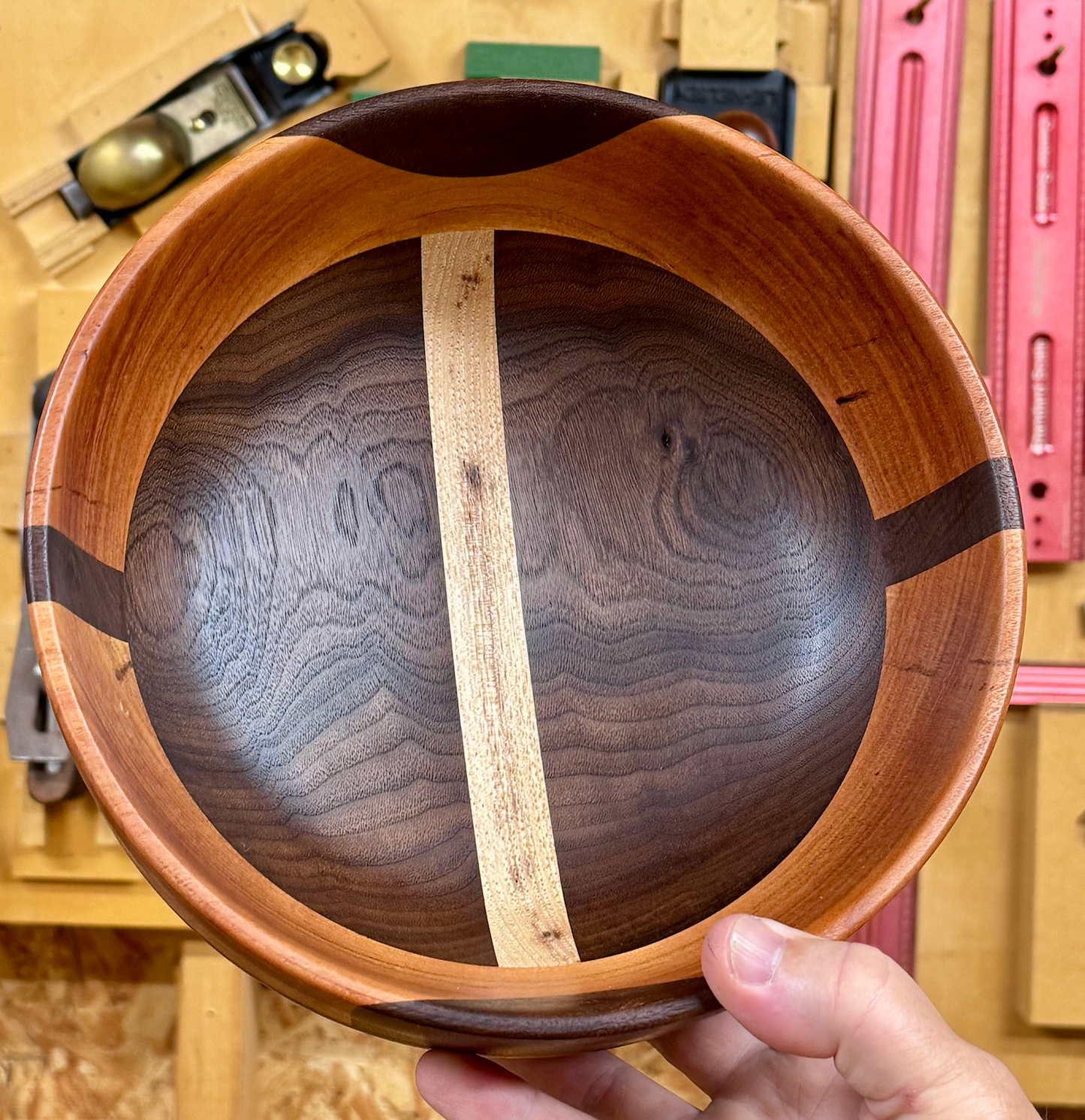 Walnut, Cherry & Hickory Handmade Bowl