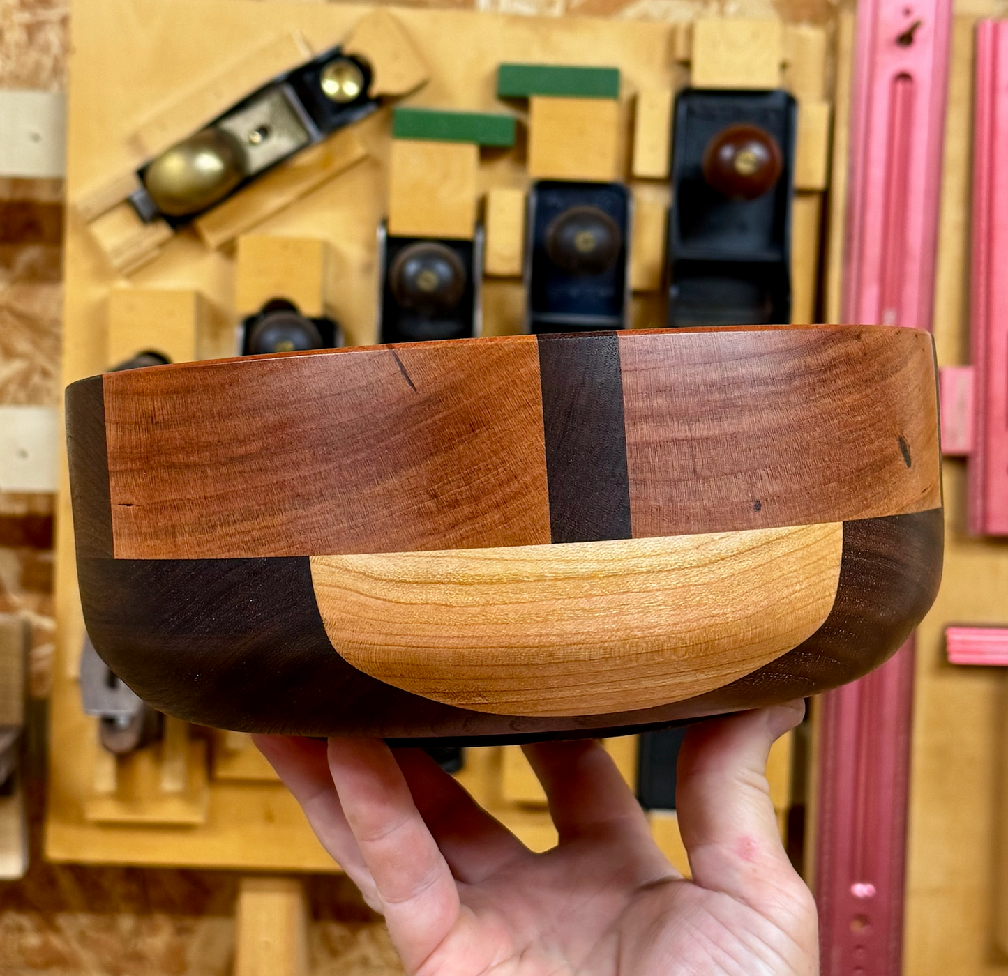 Walnut, Cherry & Hickory Handmade Bowl